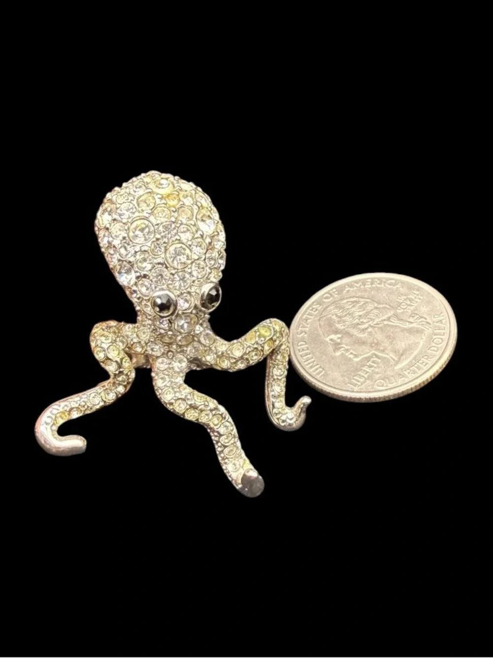 Chicos Crystal Octopus Ring - Sparkling Silver Tone